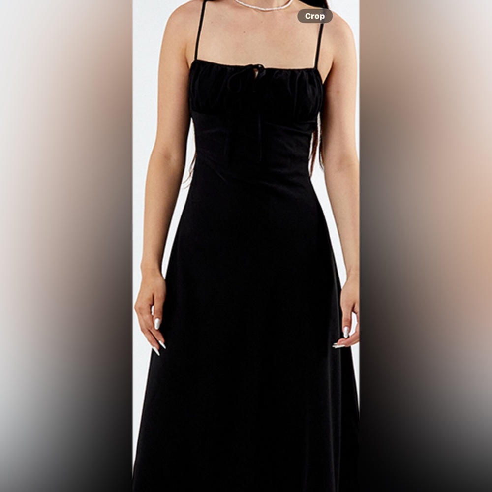 NWT WEWOREWHAT SZ XXS BLACK CAMI MIDI Dress W/Ruched Cups - Picture 7 of 8
